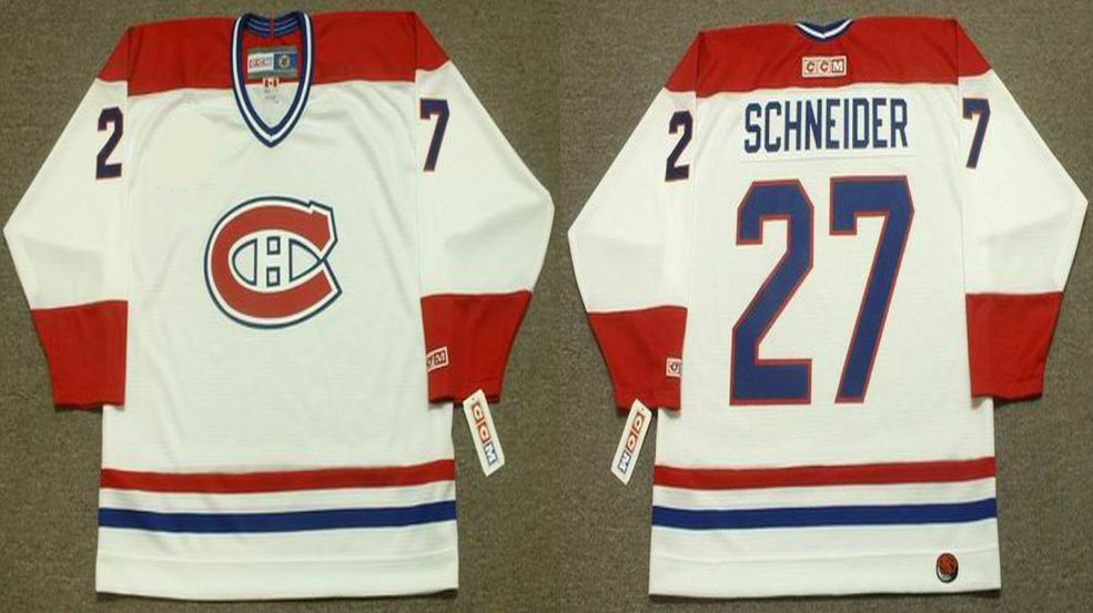 2019 Men Montreal Canadiens #27 Schneider White CCM NHL jerseys